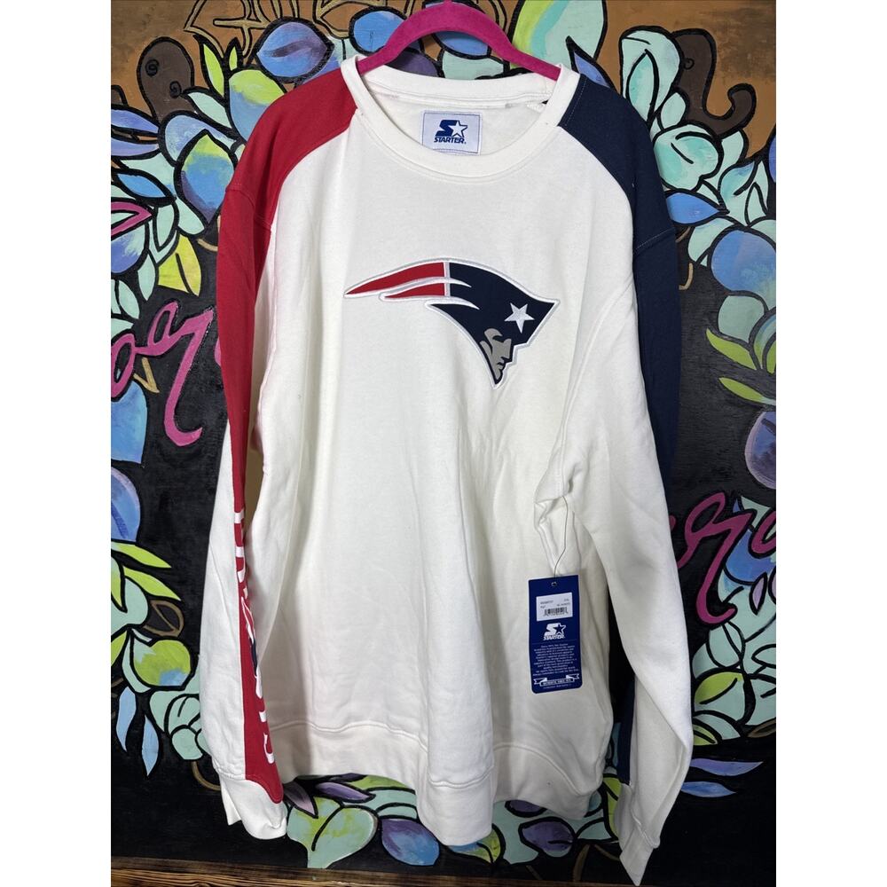 Starter NFL Patriots Sweatshirt, Cream, XXL 2XL